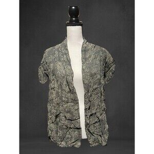 Champagne Collection by All That Glitters Embroidered Open Front Vest Sz OS